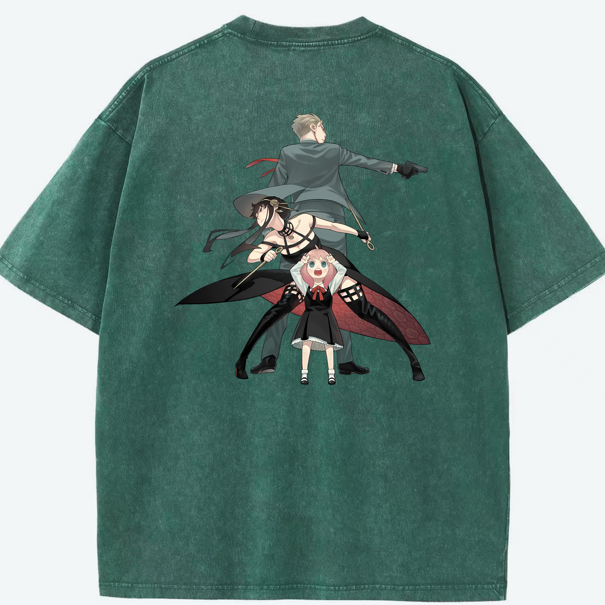 （画像用） SPY×FAMILY间谍家家酒 綿100% ヴィンテージ風 半袖Tシャツ（背面プリント）